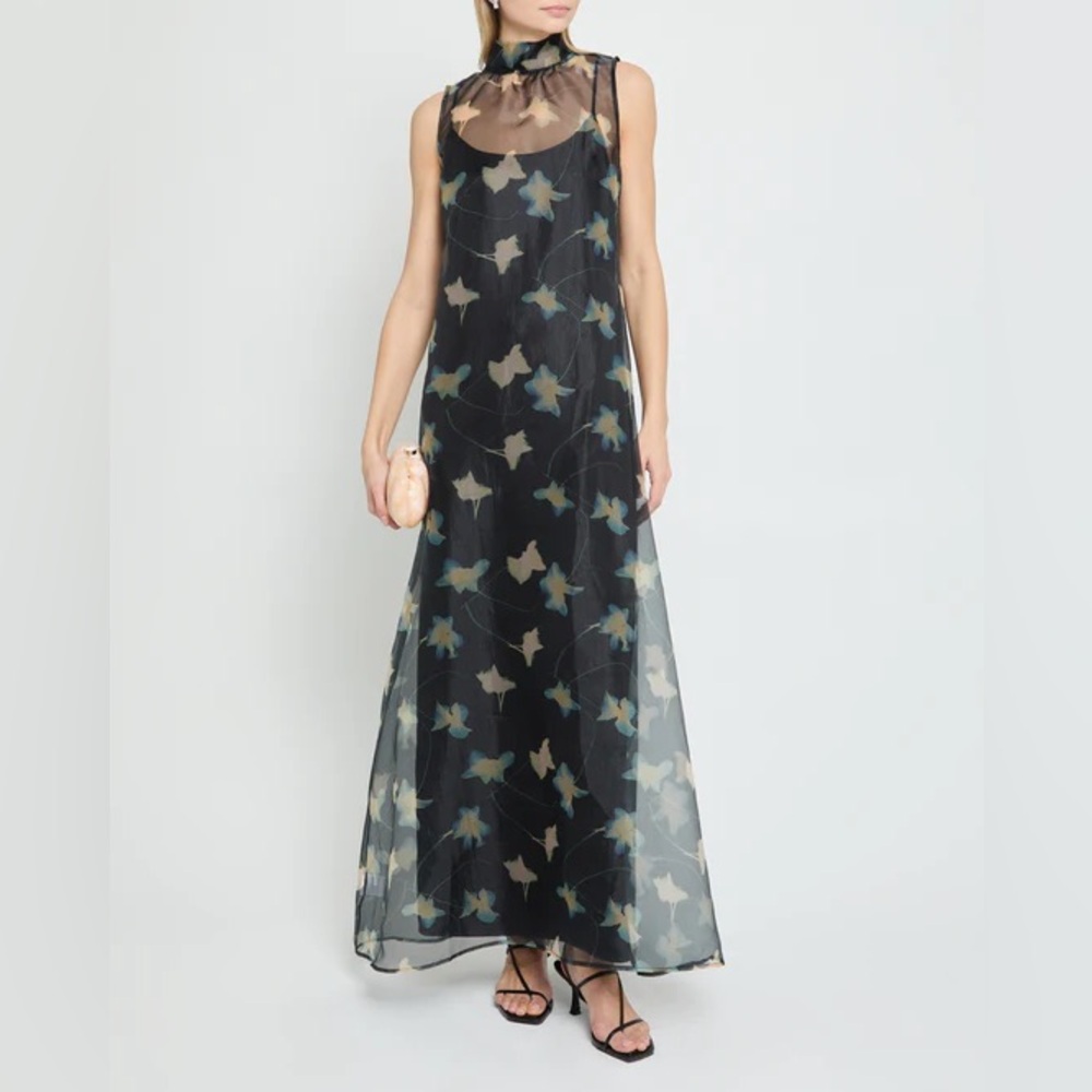 Elegant Black Floral Maxi Dress